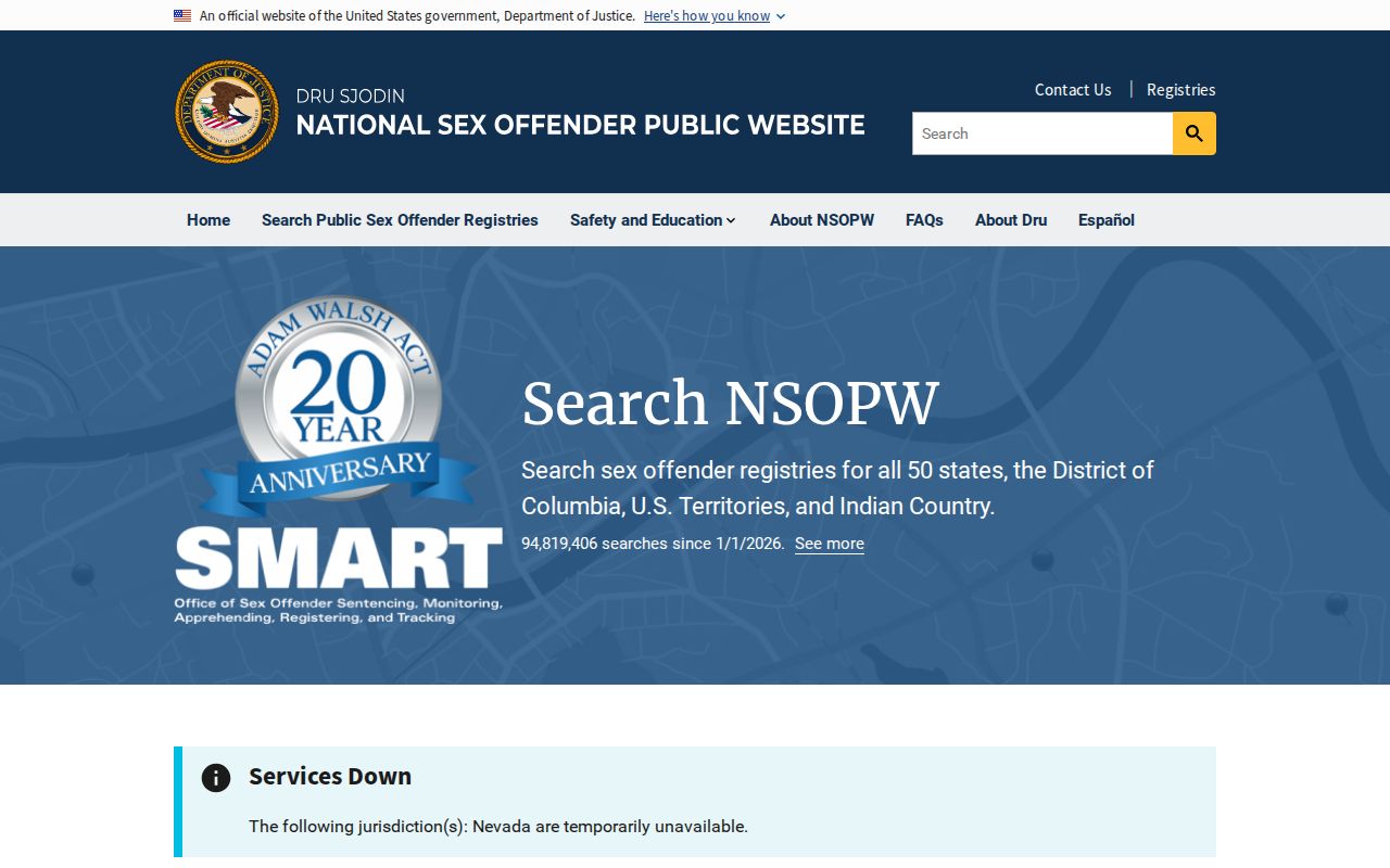 NSOPW cross-state interface for a Manitowoc County sex offender search