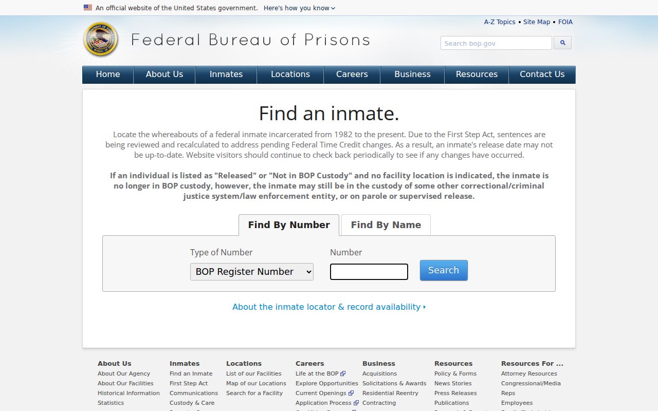 Federal custody locator boundary for Manitowoc County criminal records