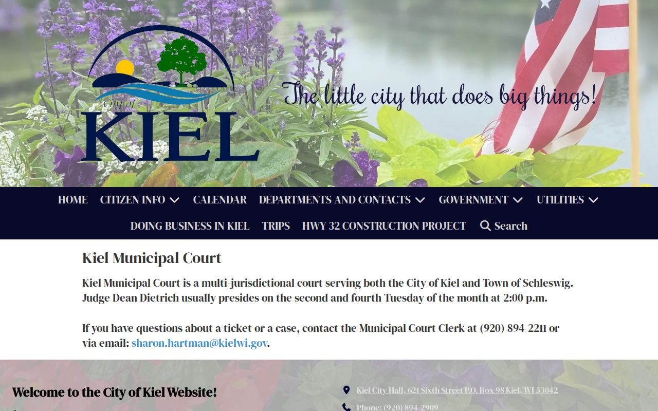 Kiel criminal history Municipal Court schedule