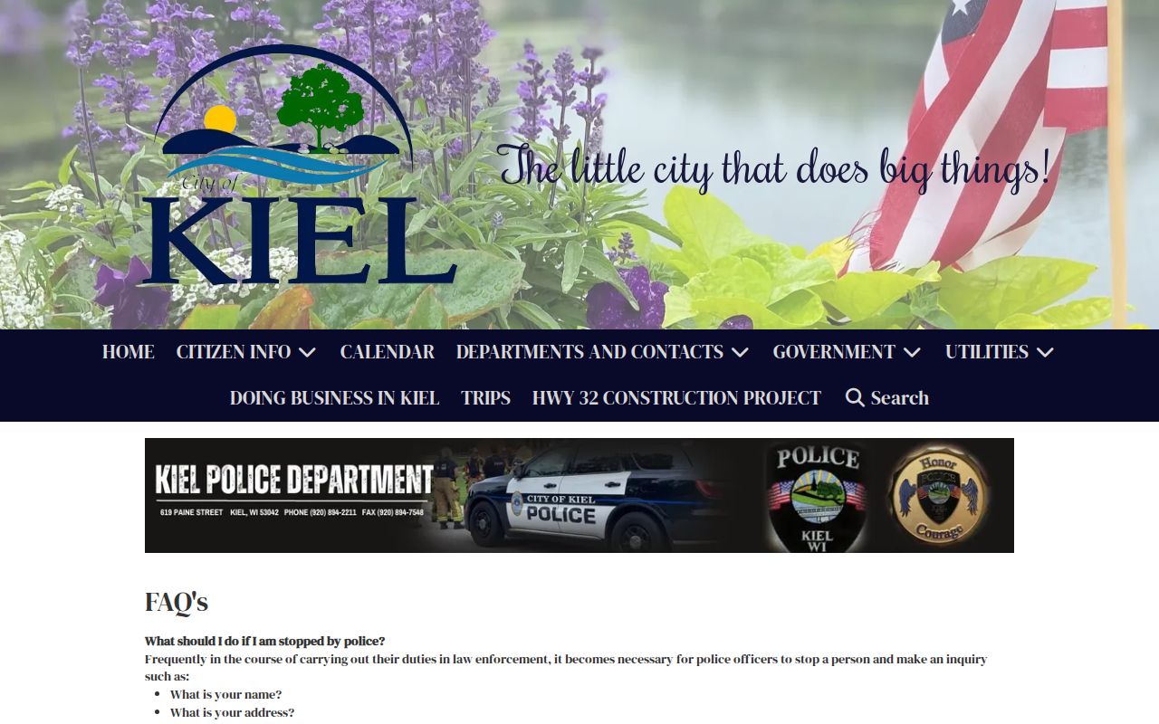 Kiel criminal records police report timing and fees